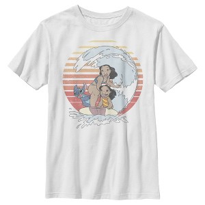 Boy's Lilo & Stitch Big Wave Surfing Family T-Shirt - 1 of 4