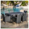 Malta 7pc Wicker Patio Dining Set with Cushions: Weather-Resistant, Iron Frame - Christopher Knight Home - 3 of 4