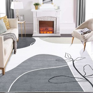 Boho Rug Modern Floral Geometric Abstract Rugs Indoor Accent Rug for Living Room Bedroom - 1 of 4