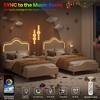 Twin Velvet LED Princess Bed Frame: Adjustable Headboard/Footboard, Wooden Slats. No Box Spring, Easy Assembly – For Kids/Girls - 4 of 4
