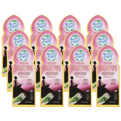 Earth Kiss Brightening White Clay and Aloe Vera Organic Mask - Case of 12/0.35 oz