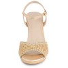 BLISSFUL STEP Women's Rhinestone Chunky Heel Slingback Sandals - 2 of 4