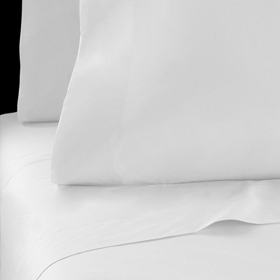 Queen Dazzling White Cotton Percale Sheet Set