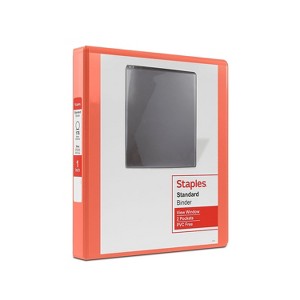 Staples Standard 1" 3-Ring View Binder Orange (26436-CC) 82654 - 1 of 4