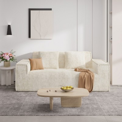 QingMoon 75'' Loveseat Sofa, Comfy Deep Seat Couch with Wide Armrests, No Assembly Required for Living Room, Bedroom and Apartment