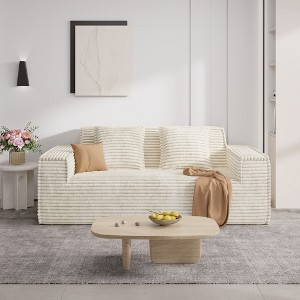 QingMoon 75'' Loveseat Sofa, Comfy Deep Seat Couch with Wide Armrests, No Assembly Required for Living Room, Bedroom and Apartment - 1 of 4