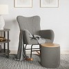 Lavish Home Storage Ottoman with Wood Top, Cream - 3 of 4