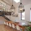 LLHZSY Farmhouse Dimmable Lantern Glass Drum Chandelier for Kitchen Island Foyer - W 11 3/5" - 3 of 4