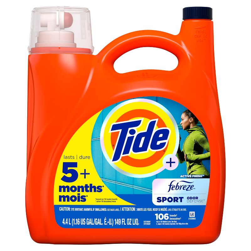Tide Plus Febreze Sport Active Fresh High Efficiency Liquid Laundry Detergent Soap , 1 of 9