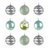 National Tree Company First Traditions Christmas Tree Ornaments, Glittery White, Silver, and Teal Ball Assortment, Set of 9 - 4 of 4