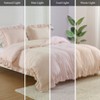 TackView 2pc Ruffle Duvet Cover Twin Size,Farmhouse Shabby Vintage Ruffled Bedding Set, Pink - 3 of 4