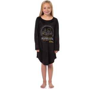 Harry Potter Girl's I'd Rather Stay At Hogwarts This Christmas Sleep Pajama Nightgown - 1 of 4
