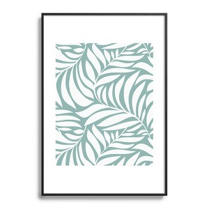 Heather Dutton Flowing Leaves Seafoam Metal Framed Art Print - Deny Desings - 1 of 3