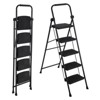 5 Step Ladder, Steel Folding Step Ladder, Portable Ladder with Anti-Slip Wide Pedals, Handrail for Multi-Purpose, Home, Kitchen, Black - 4 of 4