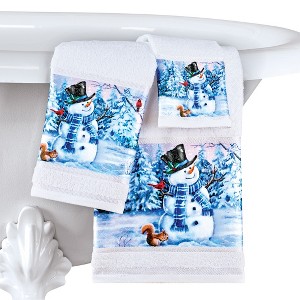 Collections Etc Winter Wonderland Snowman Printed Towels - Set of 3 - 1 of 2