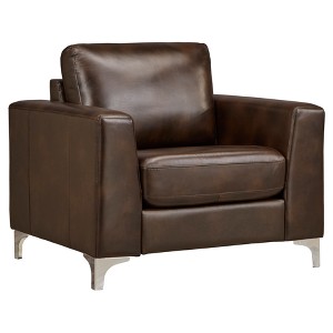 Anson Leather Arm Chair - Chocolate - Inspire Q, Brown