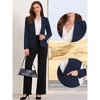 INSPIRE CHIC Women's One Button Notch Lapel Long Sleeve with Shoulder Pads and Pockets Blazer - 2 of 4