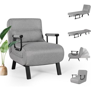 TYBOATLE Convertible Chair Bed Sleeper for Adults with 5-Position Adjustable Backrest & Pillow, Comfy Single Futon Sofa Bed for Apartment, Office - 1 of 4