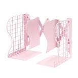 Unique Bargains Adjustable Bookend Extends up to 19 Inch Magazine File Organizer Holder for Office Book Storage Pink
