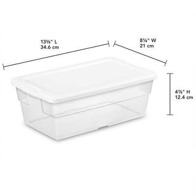 Clear Plastic Stackable Storage Box with White Lid, 14 in
