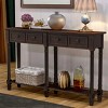 Espresso Console Table with 2 Storage Drawers and Bottom Shelf, Narrow Entryway Table for Hallway or Living Room-The Pop Home - 3 of 4