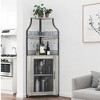 Corner Wine Cabinet, Metal Wine Holder Stand Holds 50+ Bottles & Glassware, Floor Wine Storage for Kitchen Dining Room Office Bar - 2 of 4