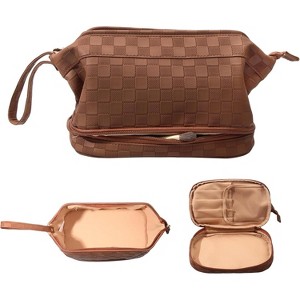 Paaaawaters Large Capacity Makeup Bag Ladies Cosmetic Bag Travel Bag with Compartments Portable PU Leather Travel Makeup Bag - 1 of 4