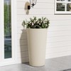 AZL1 Life Concept Planters City Flora Stylish 2Pcs Ribbed Plastic Tall Planters Ideal for Contemporary Design Fans and Gardeners, Beige, 13"*13"*23.6" - 4 of 4