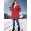 Agnes Orinda Women's Plus Size Drawstring Waist Long Sleeve Warm Barn Jackets with Hooded - 3 of 4