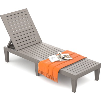 Aheaplus Outdoor Chaise Lounge Chair for Poolside Patio