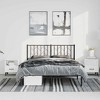 vidaXL Metal Bed Frame without Mattress with Headboard Black Queen - 3 of 4