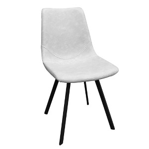 LeisureMod Markley Modern Leather Dining Chair With Metal Legs - 1 of 4