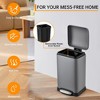 3.2 Gallon Step On Trash Can with Soft Close Lid, Modern Garbage Can with Oot Pedal and Inner Bucket, Metal Waste Basket for Bathroom, Bedroom - 4 of 4