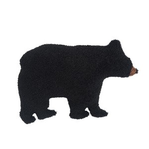 C&F Home Black Bear Shaped Throw Pillow, 11" x 18" - 1 of 3