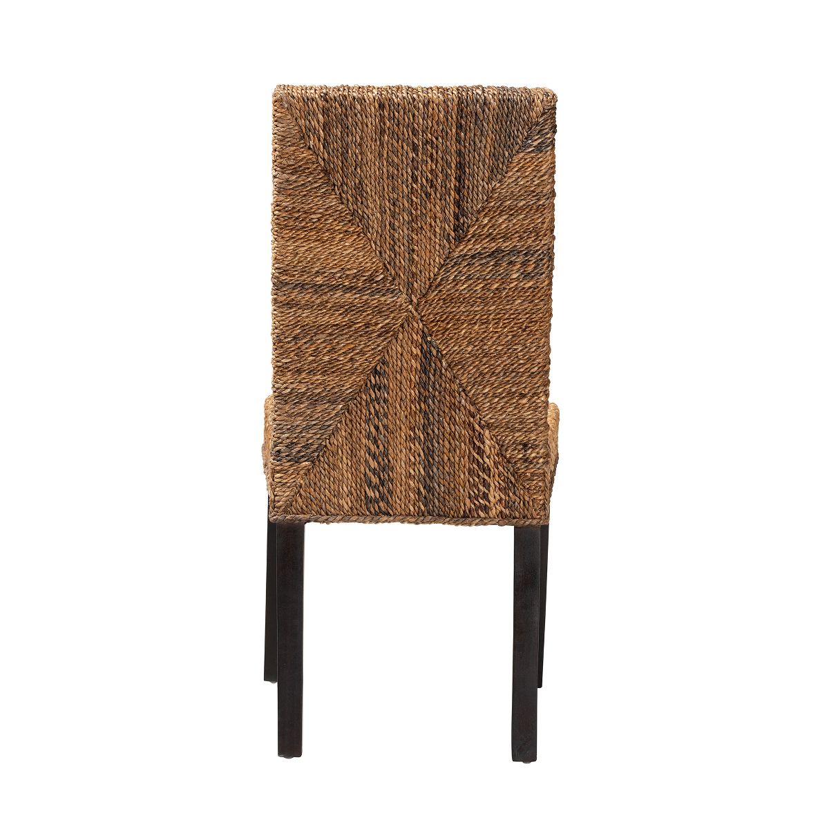 bali & pari Laymi Modern Bohemian Dark Brown Mahogany Wood and Seagrass Dining Chair - thumbnail 5