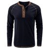 Coolmee Men's Henley Shirts Raglan Long Sleeve Casual Slim Fit Lightweight Fashion T Shirts - 2 of 4