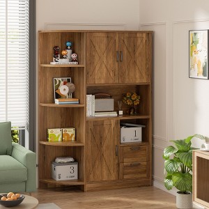 Celebalcony 60.4" Kitchen Pantry Cabinet ,kitchen storage with Microwave Stand - 1 of 4