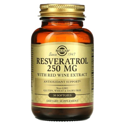 Solgar Resveratrol, 250 mg, 30 Softgels