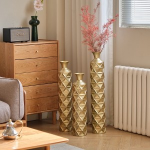 NicBex Modern Floor Vases Set of 3, Glazed Metal Large Vase for Dried Flowers, Vintage Standing Vase for Pampas Grass Wicker - 1 of 4