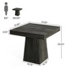 Lirago Black 31.5" Square Dining Table Engineered Wood 31.5x31.5x29.53 4-Seater Farmhouse Kitchen Table - 4 of 4