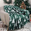Christmas Tree Throw Blanket 50x60 Inch Merry Christmas Green Blankets Soft Lightweight Cozy Plush Blanket - 2 of 4