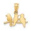 Black Bow Jewelry 14k Yellow Gold Small Flock of Birds Pendant, 15mm (9/16 inch) - 3 of 4