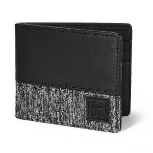 Fila Men’s Leather Minimalist Bifold Wallet, Front Pocket RFID - 1 of 4