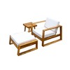 Osparple Outdoor Patio Furniture Set Acacia Wood Lounge Conversation Chairs with Cushions and Ottoman Coffee Table for Garden, Terrace - 2 of 4