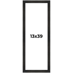 PosterPalooza | 13x39 Wide Barnwood Picture Frame, UV Acrylic, 6 Finishes - Grey, Brown, White, and Black - 1 of 4
