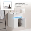 NicBex 16" Smart Bathroom Vanity with Ceramic Sink&Radar Sensing Light,Floating Cabinet for Small Space,No Faucet Included,Rubber Wood Frame,White - 3 of 4