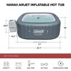 Coleman SaluSpa AirJet 4 to 6 Person Inflatable Hot Tub Square Portable Outdoor Spa with 114 Soothing AirJets and Insulated Cover, Gray - 3 of 4