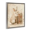 Stupell Industries Neutral Rabbit & Books Floating Frame Canvas Art - 2 of 4