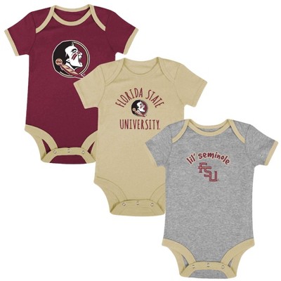 Image of NCAA Florida State Seminoles Infant Boys' Short Sleeve 3pk Bodysuit Set - 3-6M