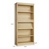 71" Farmhouse Fluted Bookcase with Display Rack, 5-Tier Wooden Bookshelf for Living Room or Office - 2 of 4